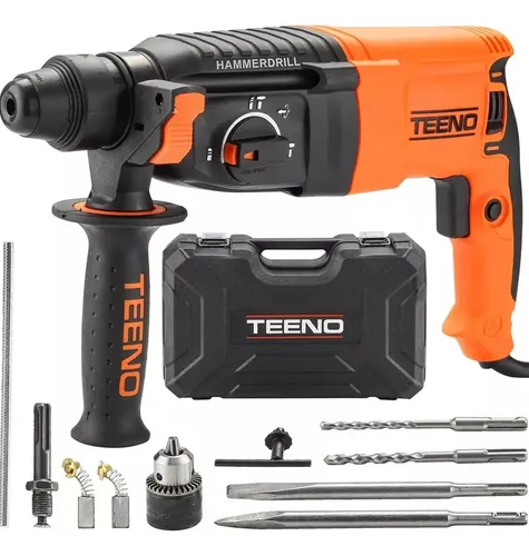 Rotomartillo Teeno RH910 SDS-Plus de 800 watts con maletín y accesorios